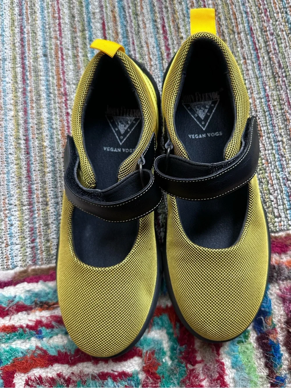 Fluevog LIKE NEW Urban Angels Pilot yellow vegan mesh Velcro sneaker-8 (fit 7.5)